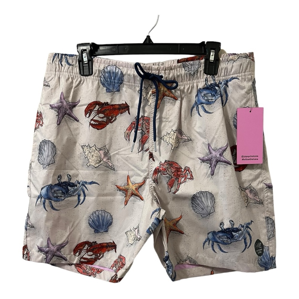 NWT Psycho Tuna Men’s Boardshorts Size XL “Bottom Feeders Cloud Cream